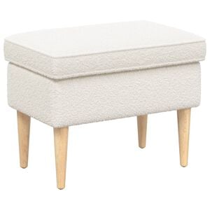 vidaXL Pėdų staliukas Kreminė 55 x 35 x 41 cm Boucl&eacute;