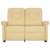 vidaXL Dvivietis atlošiamas masažinis krėslas, kreminis, audinys