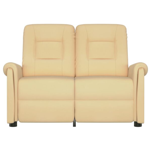 vidaXL Dvivietis atlošiamas masažinis krėslas, kreminis, audinys