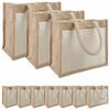 vidaXL Džiuto rankinės su ki&scaron;ene 10 Natūrali ir Balta 26 x 22 x 14 cm
