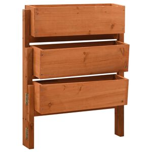 vidaXL Sulankstomas sodo lovelis, oranžinis, 60x14x75cm, eglės masyvas