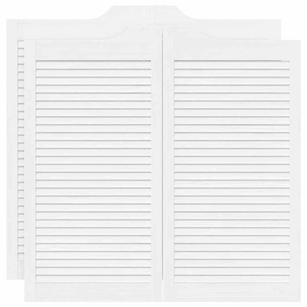 vidaXL varstomos durys su žaliuzėmis, 2 porų baltos spalvos 100x100 cm