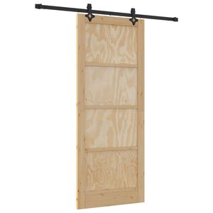 vidaXL Slankios durys Natūrali ir juoda 86 x 211 cm