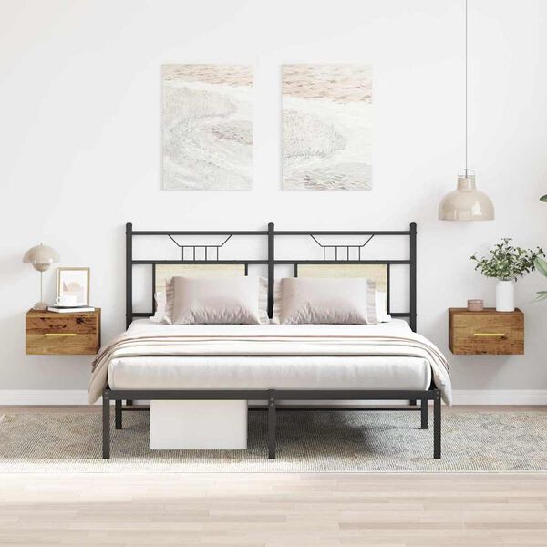 vidaXL &Scaron;alia lovos spintelė 2 pcs Senas medis 35 x 35 x 20 cm