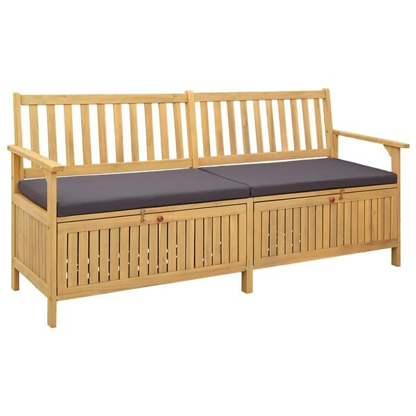 vidaXL Laikymo suolas su pagalve su saugykla su durimis