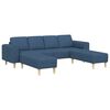 vidaXL Svetainės sofa 3 vnt. Mėlyna Poliesteris
