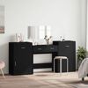 vidaXL Kosmetinio staliuko komplektas, 4 dalių, juodas, mediena