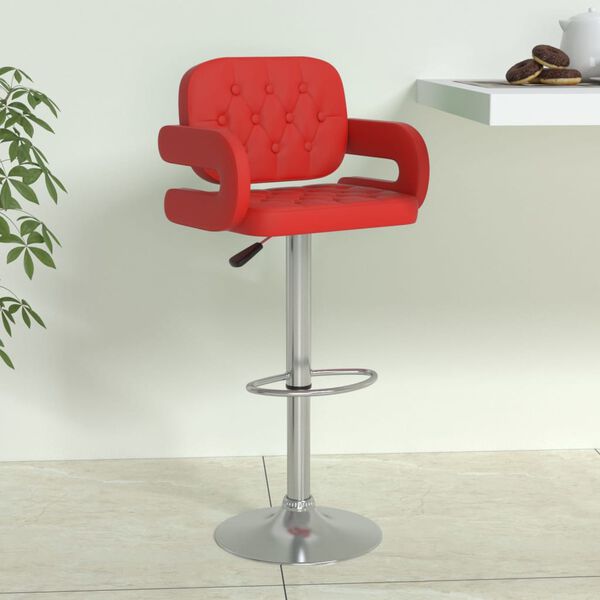 vidaXL Baro taburetė, raudonos spalvos, dirbtinė oda
