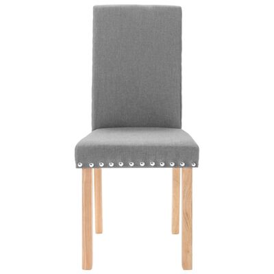vidaXL Valgomojo kėdės, 2vnt., šviesiai pilkos spalvos, audinys