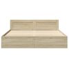 vidaXL Lovos rėmas su galvūgaliu, ąžuolo, 180x200cm, apdirbta mediena