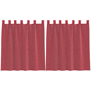 vidaXL Voile užuolaidos su strypų ki&scaron;enėmis, 2vnt., raudonojo vyno sp.