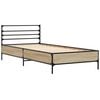 vidaXL Lovos rėmas, ąžuolo, 90x190cm, apdirbta mediena ir metalas