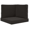 vidaXL Lauko sofa pagalvėlė 3 pcs Juodas Poliesteris