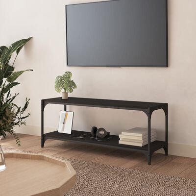 vidaXL Televizoriaus spintelė, juoda, 100x33x41cm, mediena ir plienas