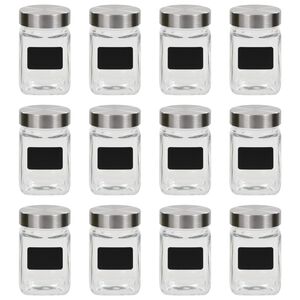 vidaXL Stikliniai indai su lipdukais, 12 vnt., 300 ml