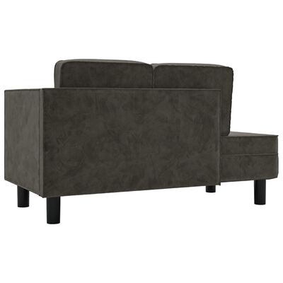 vidaXL Poilsio sofa su pagalvėmis/ilga pagalve, tamsiai pilka, aksomas