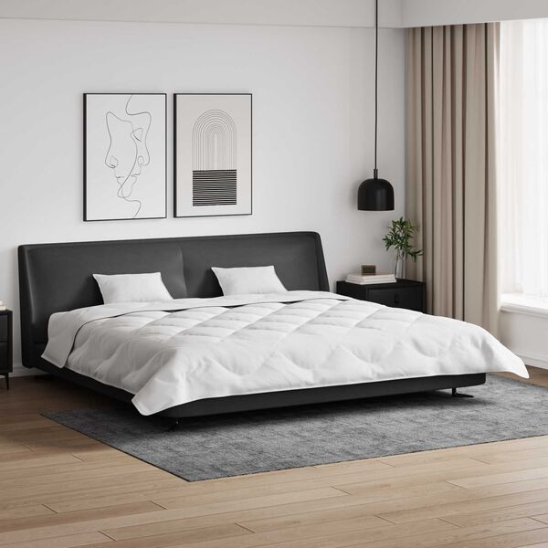 vidaXL Žiemos antklodė su pagalve 3 pcs Balta Mikropluo&scaron;tas