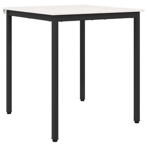 vidaXL Valgomojo stalas 70 x 70 x 75 cm Kietos pu&scaron;ies mediena Balta