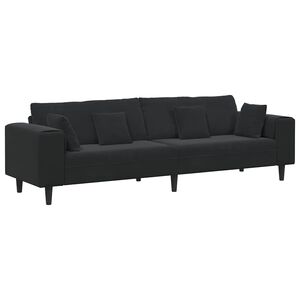 vidaXL Sofa Juoda 250 x 77 x 76 cm Aksomas