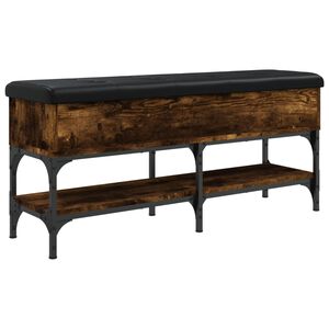 vidaXL Batų suoliukas, dūminio ąžuolo, 102x32x45cm, apdirbta mediena