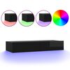vidaXL TV spintelė su LED apšvietimu, juoda, 90x35x15,5cm, blizgi
