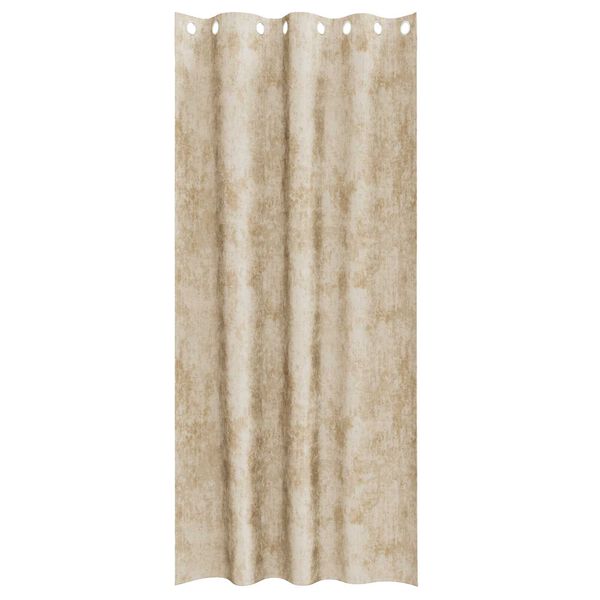 vidaXL Aksominio tipo užuolaidos 2 pcs Kreminė 245 x 140 cm Aksomas