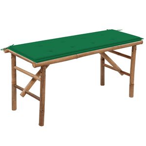 vidaXL Sulankstomas sodo suoliukas su pagalvėle, 118cm, bambukas