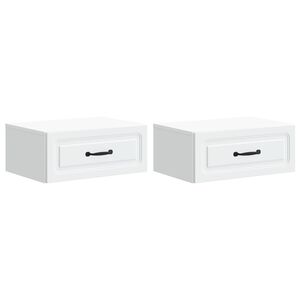 vidaXL Sieninis naktinis staliukas 2 vnt. Balta 49 x 34,5 x 20 cm