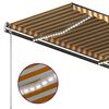 vidaXL Automatinė markizė su LED/vėjo jutikliu, geltona/balta, 4,5x3m