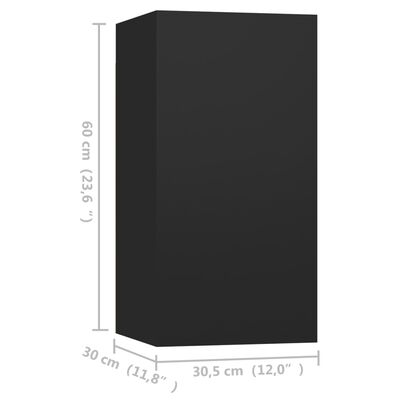 vidaXL Televizoriaus spintelė, juodos spalvos, 30,5x30x60cm, MDP