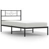 vidaXL Metalinis lovos rėmas su galvūgaliu, juodos spalvos, 90x190cm