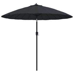 vidaXL Lauko skėtis nuo saulės su aliuminio stulpu, juodas, 250cm