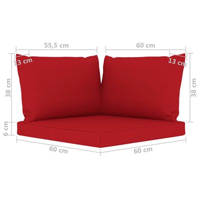vidaXL Sodo komplektas su raudonos spalvos pagalvėlėmis, 6 dalių
