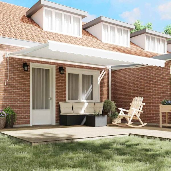 vidaXL Pavėsinė Balta 450 x 300 x 165 cm Poliesteris ir Metalas