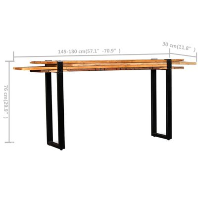 vidaXL Konsolinis staliukas, tvirta perdirbta mediena, reguliuojamas