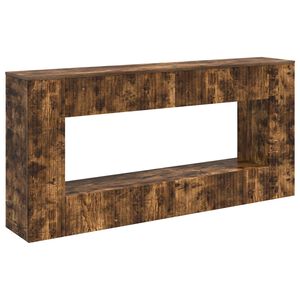 vidaXL Konsolinis stalas Dryžuotas Rūkytas Ąžuolas 155 x 29 x 74 cm