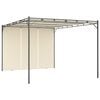 vidaXL Sodo pavėsinė su &scaron;onine užuolaida, kreminės spalvos, 4x3x2,25m