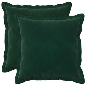 vidaXL Pagalvėlė su pagalve HOUTEN 2 vnt. Tamsiai žalia Aksomas