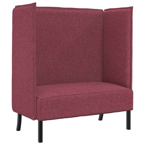 vidaXL Auk&scaron;tos nugaros sofa 101cm Vyno raudonumo audinys
