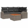 vidaXL Sodo Sofų Rinkinys 5 vnt. Pilka poliratanas