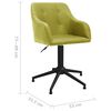 vidaXL Valgomojo kėdės, 6 vnt., žalios spalvos, audinys, pasukamos