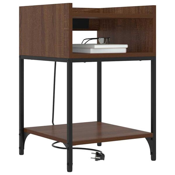 vidaXL &Scaron;alia lovos spintelė 2 pcs Rudas ąžuolas 40 x 40 x 61 cm