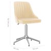 vidaXL Pasukamos valgomojo kėdės, 4vnt., kreminės spalvos, aksomas