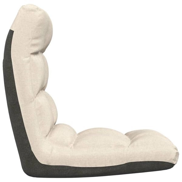 vidaXL Sulankstomas čiužinukas-kėdė, kreminės spalvos, audinys