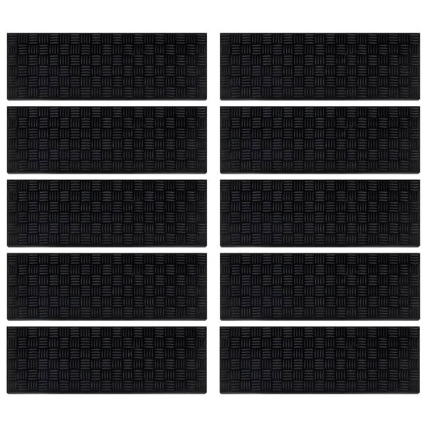 vidaXL Laiptų pakopos, 10vnt., 25x75cm, guma