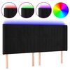vidaXL Galvūgalis su LED, juodos spalvos, 183x16x118/128cm, aksomas