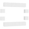 vidaXL Televizoriaus spintelių komplektas, 10 dalių, baltas, MDP