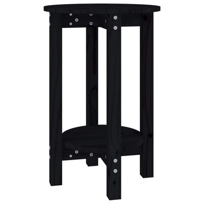 vidaXL Kavos staliukas, juodas, 40x60cm, pušies medienos masyvas