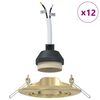 vidaXL Prožektorius 12 pcs Auksinė 9 x 9 x 2.5 cm metalas