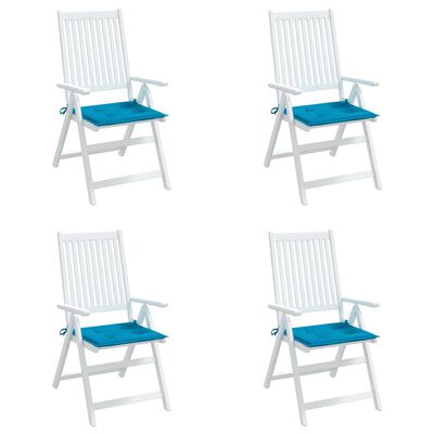 vidaXL Sodo kėdės pagalvėlės, 4vnt., mėlynos, 50x50x3cm, audinys